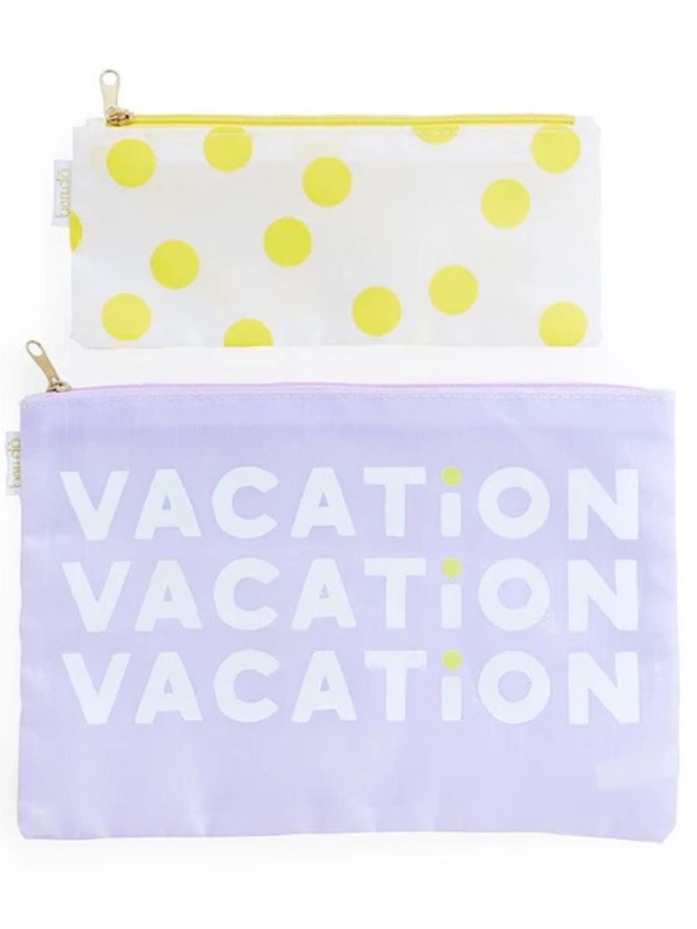 ban.do Lavender & Yellow Polka Dot Pouch Duo